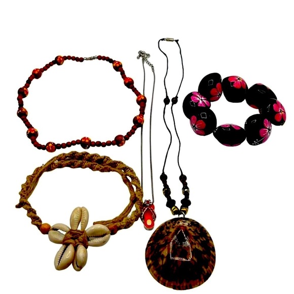 Handmade Beaded Necklace With Yellow Flower Accents - Tropical Hippie Perfection - Picture 9 of 10